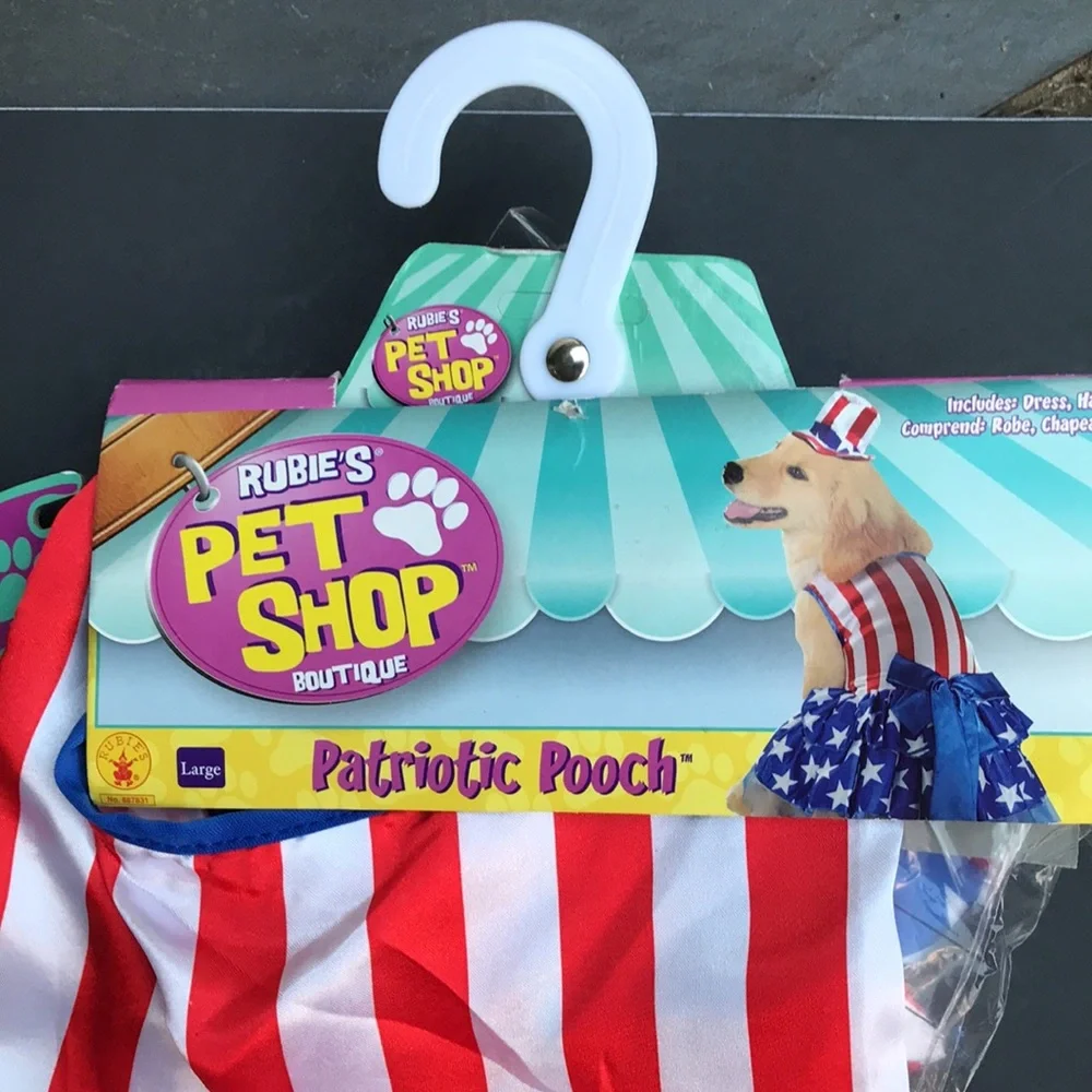 🎃Patriotic Dog dress and hat SZ L